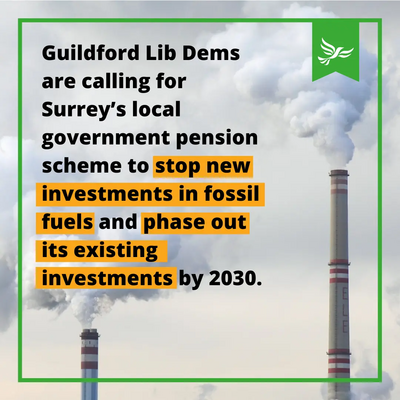 Guildford Lib Dems call for pension divestment