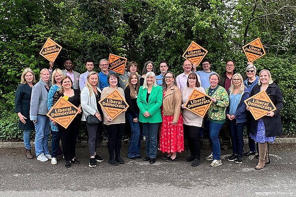 A group photo of all of Guildford's Lib Dem councillors