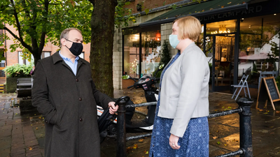 Zöe Franklin welcomes Ed Davey to Guildford