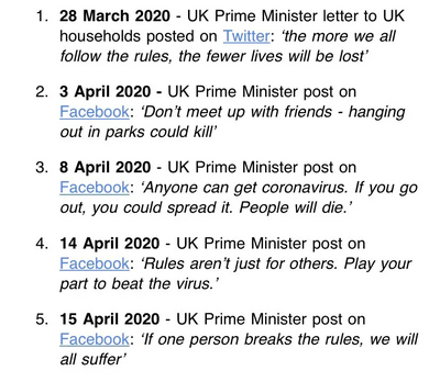 10 times PM told the UK to follow lockdown rules