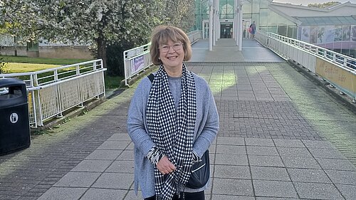 Cllr Catherine Houston outside Spectrum