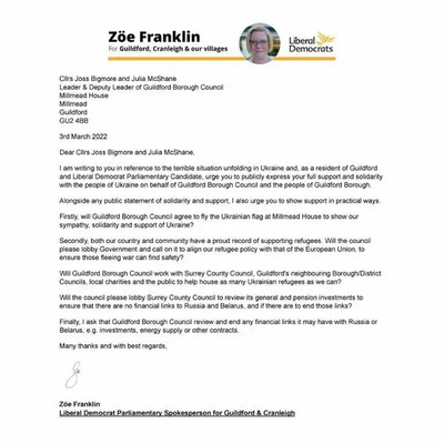 ZF Letter on Ukraine